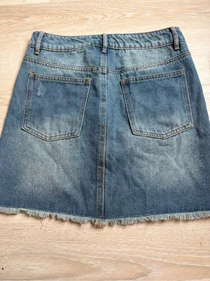 Topshop denim jean raw hem skirt S thumbnail 3