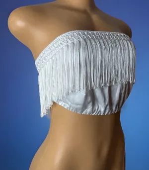 Forever 21 White tassel bando top thumbnail 1
