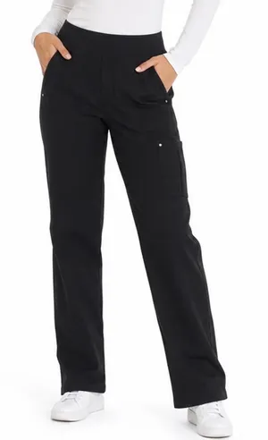 Tree Of Life Cargo Pants Women Medium Black Patch Pockets High Rise Straight Leg thumbnail 1