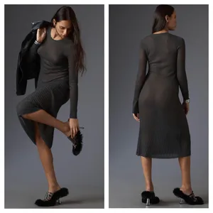 Daily Practice by Anthropologie Sheer Sparkle Sweater Midi Dress Medium Knit thumbnail 14