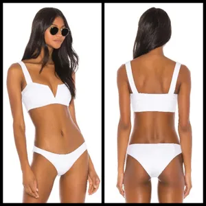 💕L*SPACE💕 Ribbed Lee Lee Bikini Top ~ White Medium NWT thumbnail 11