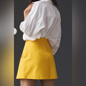 NWT Utility Yellow Mini Skirt size: large Size M thumbnail 2