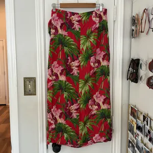 Vintage 90s bright floral wrap skirt thumbnail 6