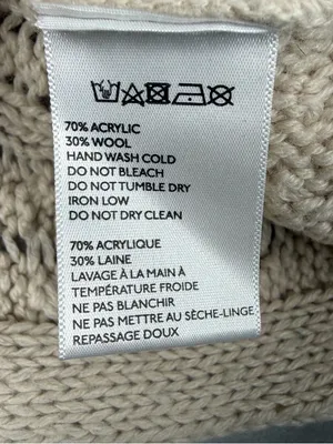 Kimchi Blue Urban Outfitters Sweater XS Cream Cable Knit Wool Blend Oversized thumbnail 6