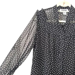 SAINTART Polka Dot Button‎ Down Dress Sz Small Black thumbnail 2