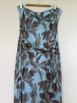 Pretty Garbage Strapless Blue Floral Maxi Dress thumbnail 2