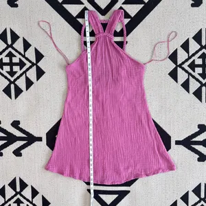 Anthropologie Braided Halter Mini Dress in Pink XS thumbnail 12