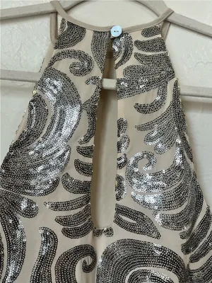 Show Me Your Mumu Gomez Silver & White Sequin Mini Dress size XS thumbnail 7