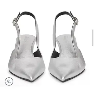 Saint G Leather Slingback Kitten Heel Cynara Silver Metallic Size 36 US 5.5 thumbnail 10