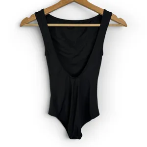 Capezio Black Scoop Back Dance Leotard Balletcore Sleek Minimalist XS thumbnail 2