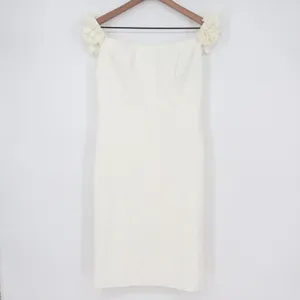 Lulus Pretty Presence Mini Dress Womens M White Off-the-Shoulder Floral Strap thumbnail 2