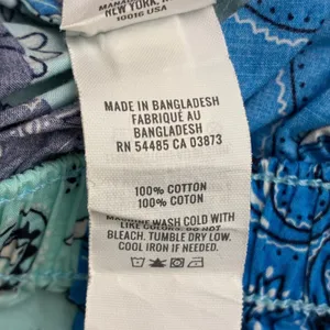 Aerie Bandana Patchwork Ruffle Hem Pajama Shorts Blue Green Boho Size M thumbnail 7