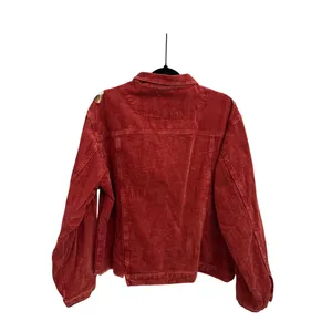 Game Day Football Oversized Cropped Corduroy Sequin Red Jacket Size XL thumbnail 3
