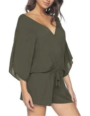 PilyQ Olive Green Swim Cover-Up thumbnail 1