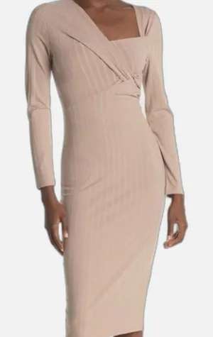 ASTR the Label Ribbed Bodycon Midi Dress M Twist Front Long Sleeve Minimalist thumbnail 1