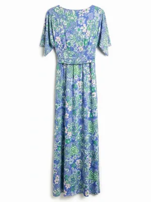Lilly Pulitzer Parigi Maxi Dress Womens Small Blue Floral NWT Plumes In Bloom thumbnail 4