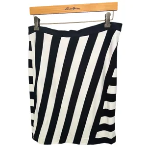 Banana Republic Black White Striped Mini Skirt 12 Stretch Bold‎ thumbnail 3