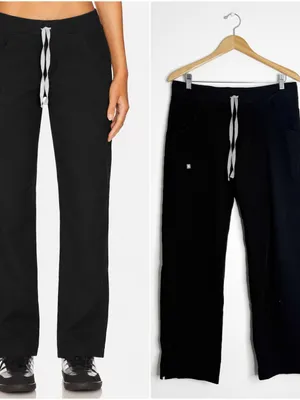 FIGS Kade Scrub Pants Size M Black Straight Leg Technical Collection thumbnail 2