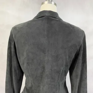 Vintage Westbury Leather Shirt Jacket Women M Black Suede Minimal Indie Edgy 90s thumbnail 7