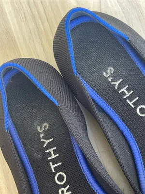 Rothy's Black Flats with Blue Trim thumbnail 9