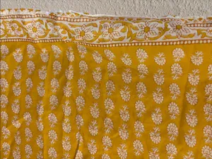 Madewell Yellow Floral Print Scarf with White Border thumbnail 2