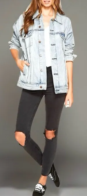 Free People High Rise Busted Skinny Stretch Carbon Jeans, 27 inseam/32 waist thumbnail 1