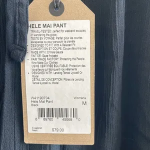 NWT PrAna Women’s Hele Mai Pant Black Casual Pants - Size Medium thumbnail 3