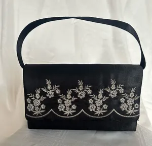 Black Embroidered Evening Shoulder Bag thumbnail 1