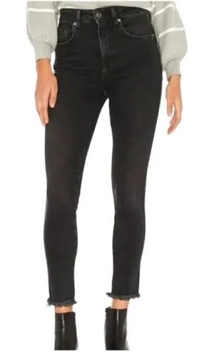 Free People NWT Raw High Rise Jeggings Skinny Jeans Washed Black Size 24 NWT thumbnail 1