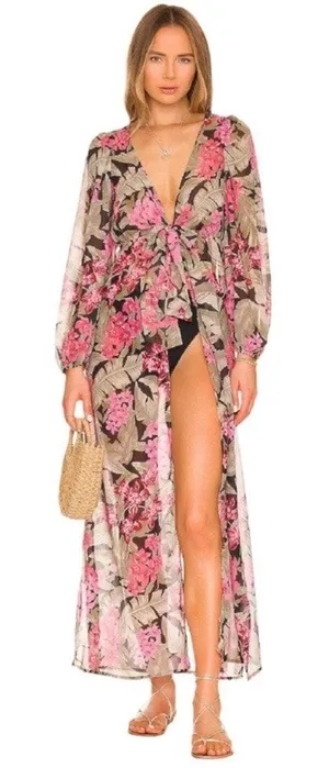 Beach Riot Ryan Floral Cover Up Dress Women's Multicolor Size Medium thumbnail 1