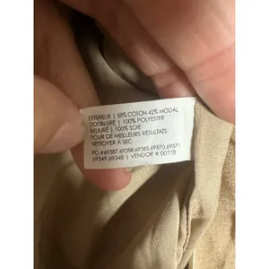 Club Monaco Womens Tan Cotton Silk Utility Safari‎ Blazer Jacket Gold Buttons 4 thumbnail 5