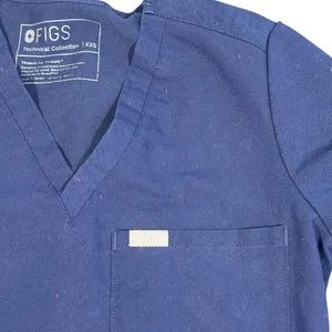 FIGS Technical Collection Scrub Top Womens XXS Navy Blue V Neck Medical Uniform thumbnail 8