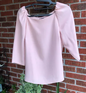 Ann Taylor 3/4 Sleeve Pink Blouse Top S thumbnail 1