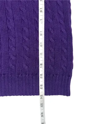 Lauren Ralph Lauren Purple Cable Knit Crewneck Cotton Sweater XL thumbnail 5