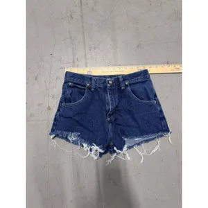 Vintage Wrangler High Waisted Denim Cutoff Shorts Dark Wash Frayed Hem 27 Waist thumbnail 9