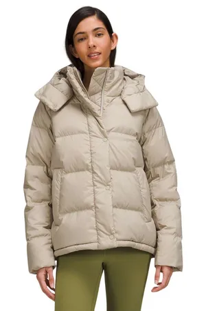 Lululemon Wunder Puff Jacket Raw Linen Tan NEW Size 4 700 Goose Fill Winter Ski thumbnail 1