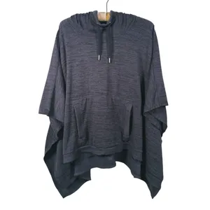 Athleta Blissful Poncho Hoodie Pullover S/M Gray Athleisure Lounge Casual Lagen thumbnail 2