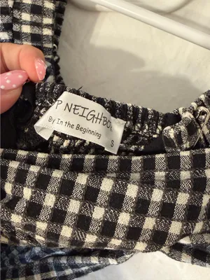 Black gingham mini dress thumbnail 3