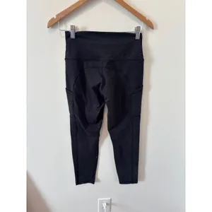 Aerie OFFLINE Seamless‎ High Waisted Black Leggings Pockets Cropped M thumbnail 2