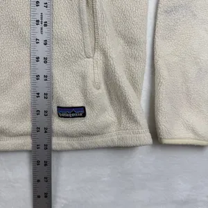 Patagonia Synchilla‎ Fleece Jacket Women's XL Beige Quarter Zip Pullover READ thumbnail 3