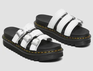 Dr. Martens Blaire Leather Slides White Size 8 thumbnail 1