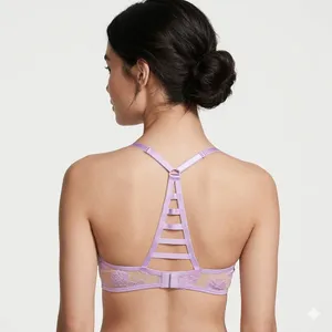 PINK Victoria's Secret Lightly Lined Legerement Double Lace/Flora Bra - Size 34B thumbnail 2