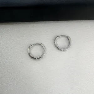 12mm CZ Small Silver Hoop Earrings for Women Men thumbnail 3