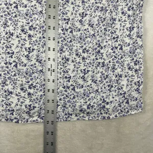 Reformation Blue White Floral Ruffle V Neck Long Sleeve Blouse Size M thumbnail 5