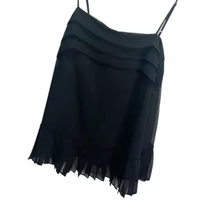 Banana Republic Black Pleated Cami Top XS Flowy‎ Casual thumbnail 3