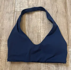 Navy Halter Work Out Top Blue thumbnail 1