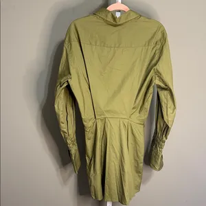 En Saison Hardin Olive Green Shirt Dress Small NWT Cotton Button Front Chic‎ thumbnail 11