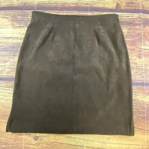 Vintage Ilyza New York Brown Pencil Skirt Size 6 Casual Office Suede Like 90s thumbnail 1