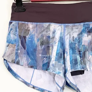 Lululemon Size 4 Regular Speed‎ Up Short *2.5"Sun Dazed Multi Blue Athletic thumbnail 2
