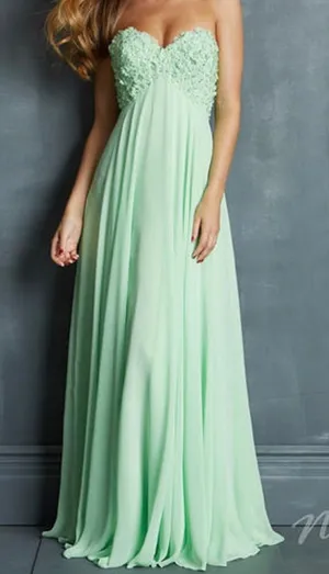 Night Moves Green Strapless Sweetheart Formal Gown Dress thumbnail 1